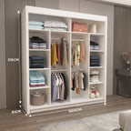 Lyon Wardrobe 203cm – Large Sliding Door Cupboard for Bedroom Storage