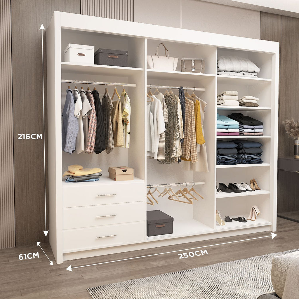 Oslo 250cm Sliding Wardrobe – Maximum Storage with Modern Design