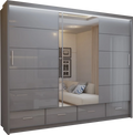 Flavia 3-Door High-Gloss Sliding Wardrobe - 250 cm - product image
