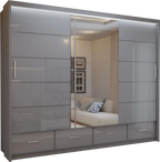 Flavia 3-Door High-Gloss Sliding Wardrobe - 250 cm - product image