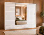 Flavia 3-Door High-Gloss Sliding Wardrobe - 250 cm - product image 2