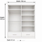 Flavia High Gloss Sliding Door Wardrobe - 150 cm - product image 3