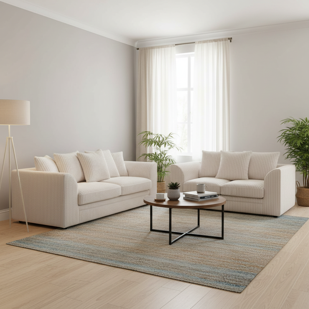 Manny Jumbo Cord 3+2 Seater Sofa Set | Optional Footstool Available