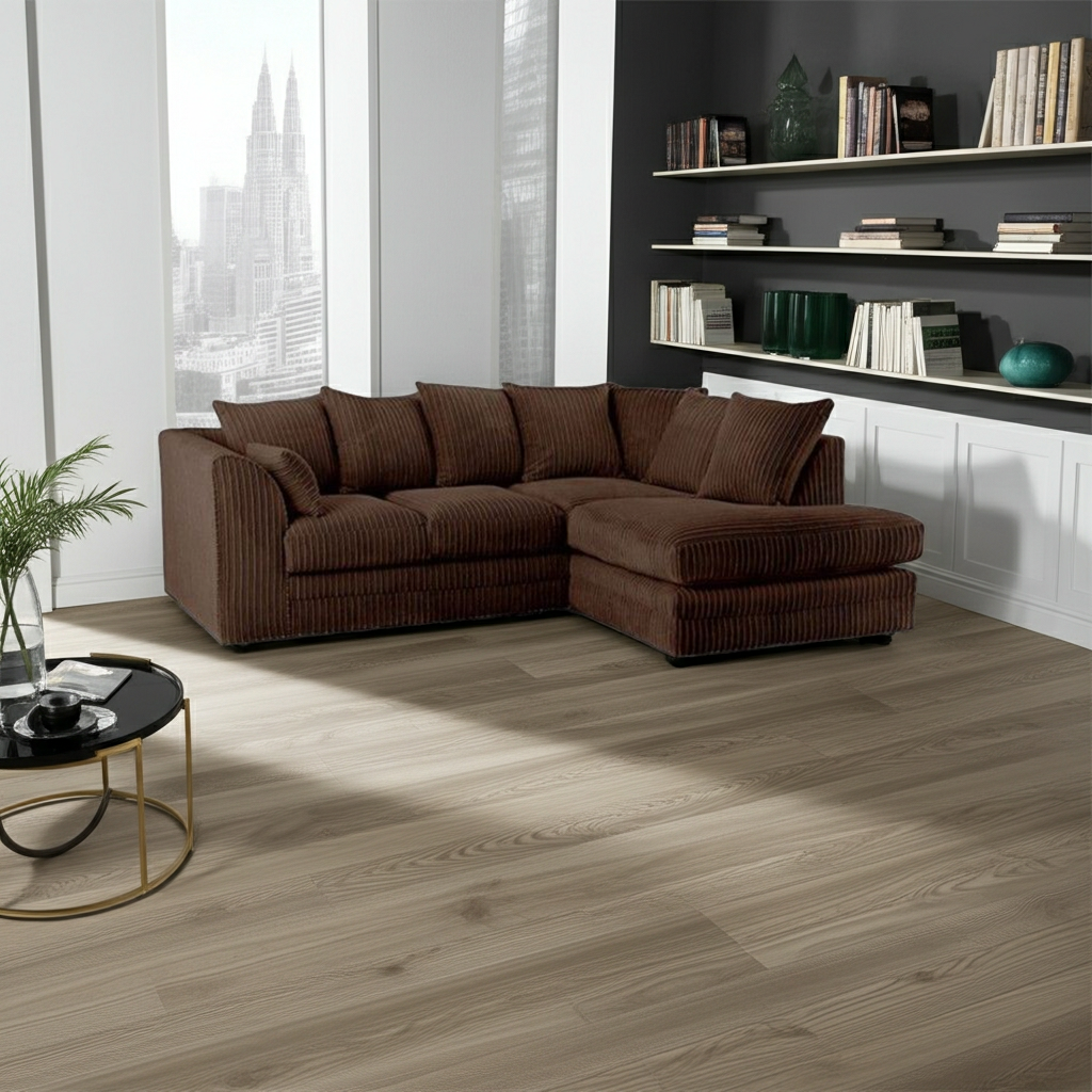 Manny L Shape Jumbo Cord 4 Seater Corner Sofa - Right Hand Corner