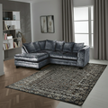 Crushed Velvet 4 Seater Corner Sofa- Left Hand Corner