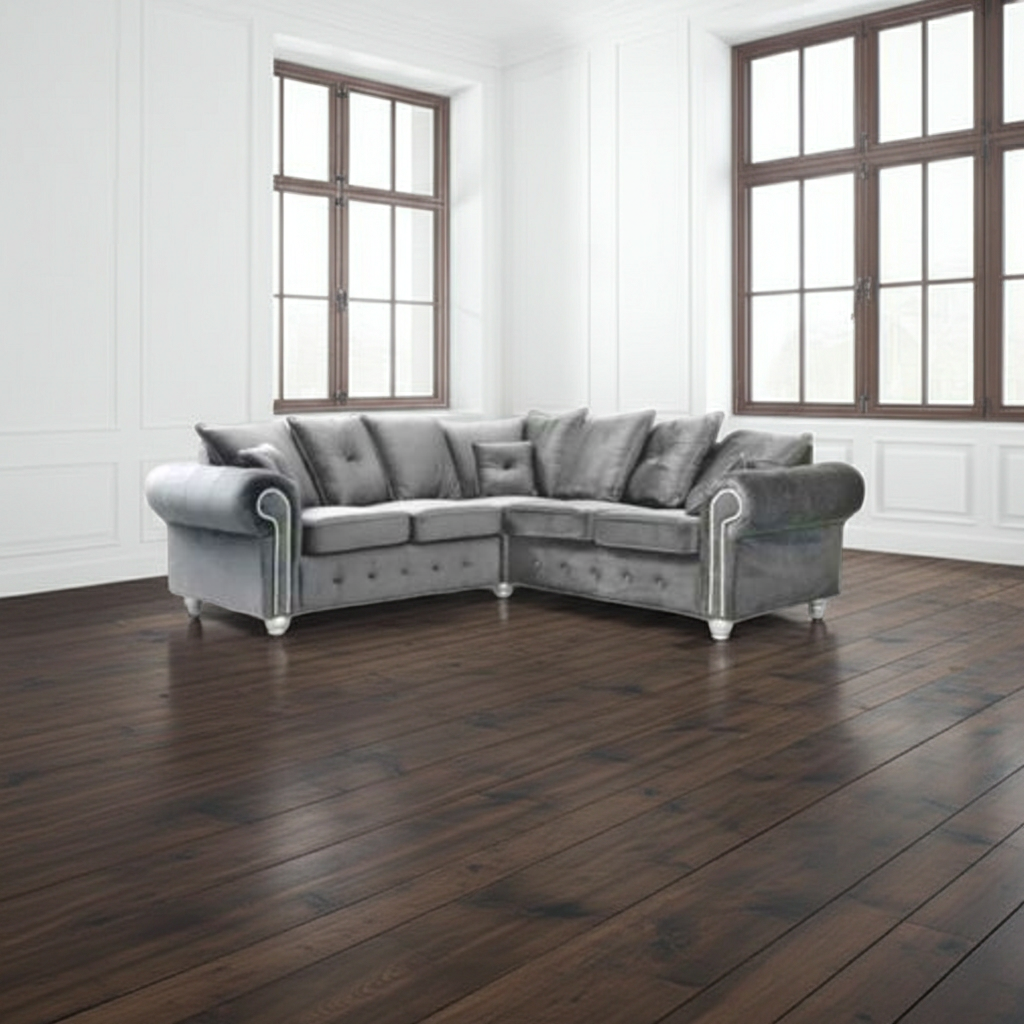 Plush Velvet Ashwin Corner Sofa