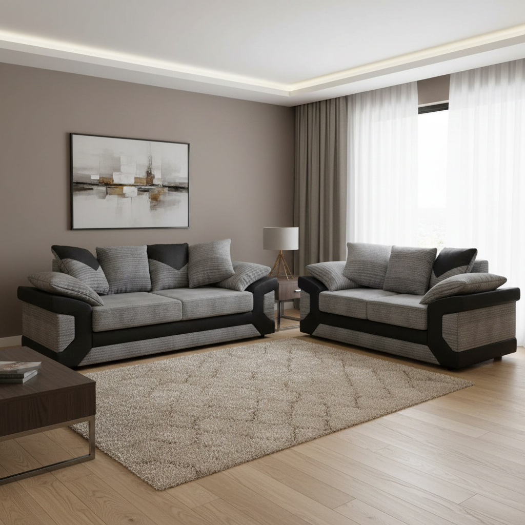 Jumbo Cord 3 & 2 Seater Sofa Set | Optional Footstool available