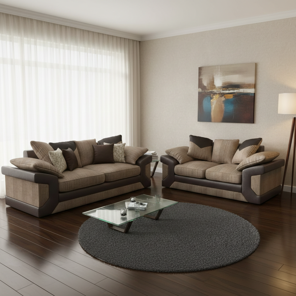 Jumbo Cord 3 & 2 Seater Sofa Set | Optional Footstool available