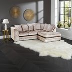 Crushed Velvet 4 Seater Corner Sofa- Right Hand Corner
