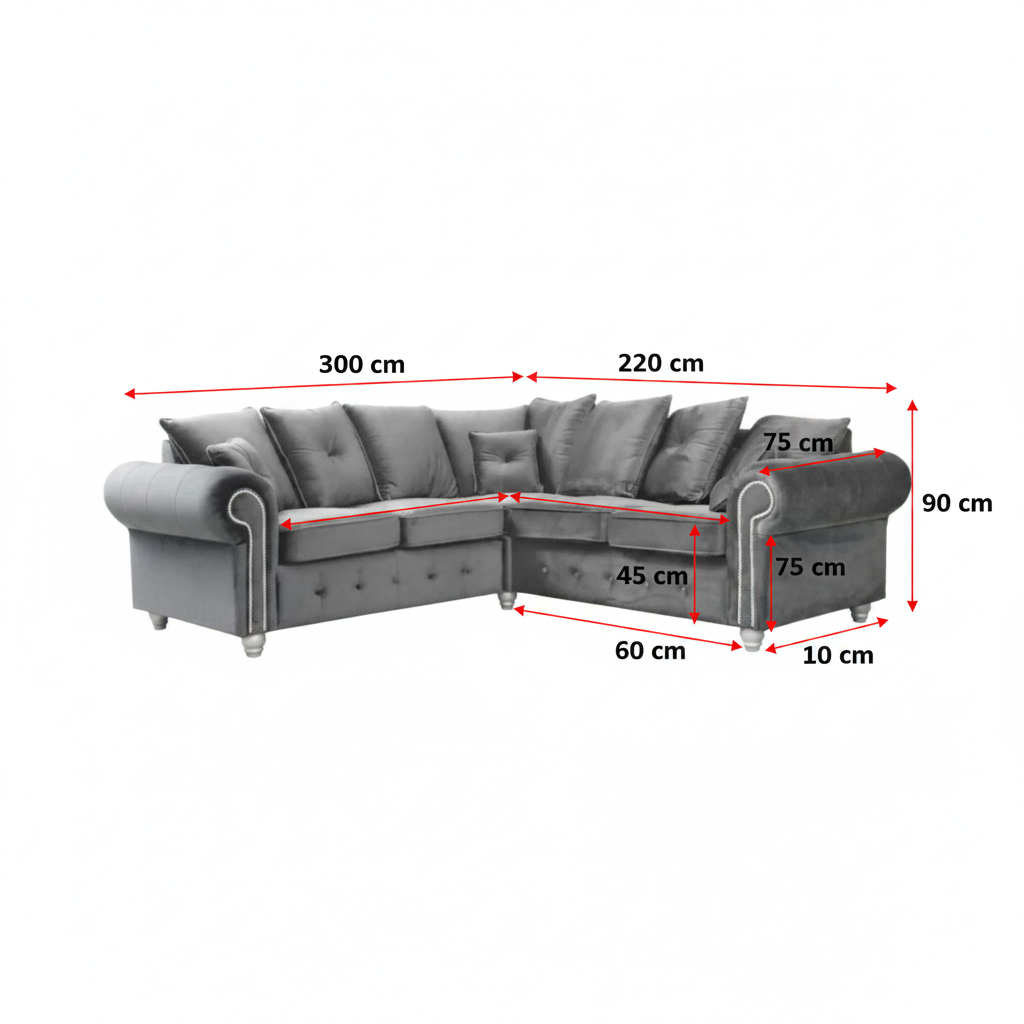 Plush Velvet Ashwin Corner Sofa