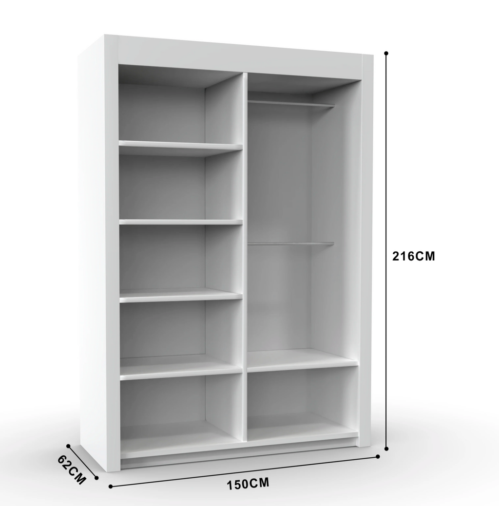 Dallas Sliding Door Wardrobe – Mirror Finish