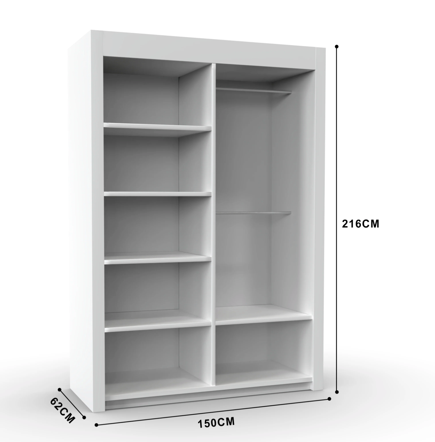 Dallas Sliding Door Wardrobe – Mirror Finish