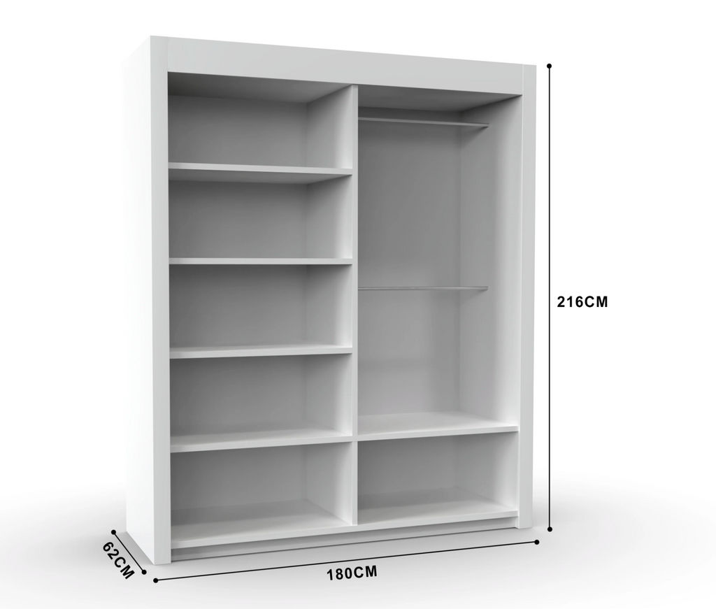 Dallas Sliding Door Wardrobe – Mirror Finish