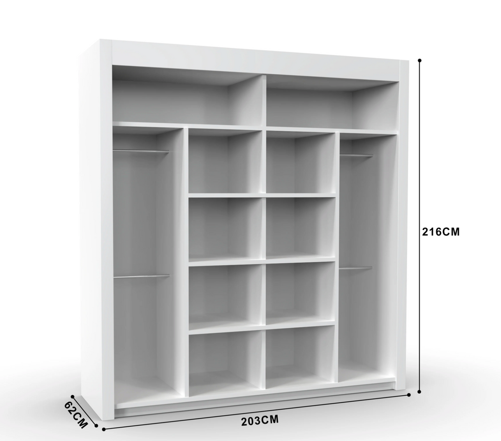 Dallas Sliding Door Wardrobe – Mirror Finish