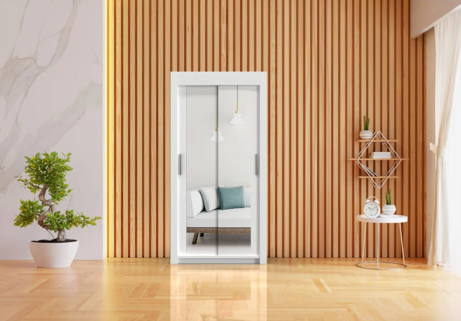 Milan 2 Door Wardrobe 100cm Wide – Perfect Bedroom Closet Organizer