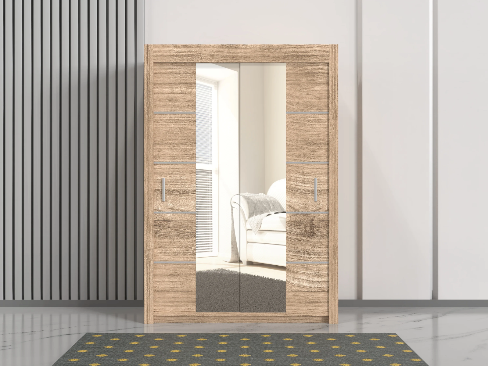 Oslo 150cm Wardrobe – Compact Freestanding Closet with Mirror Option