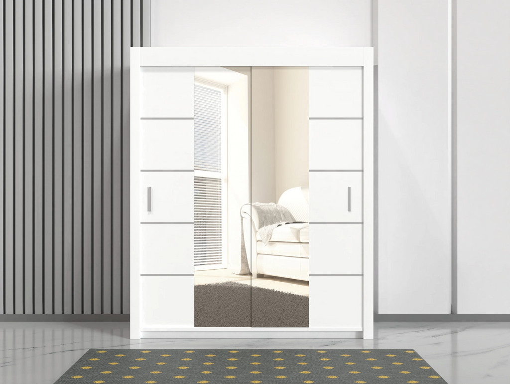 Oslo 2 Door Sliding Wardrobe 180cm – Spacious Bedroom Organizer
