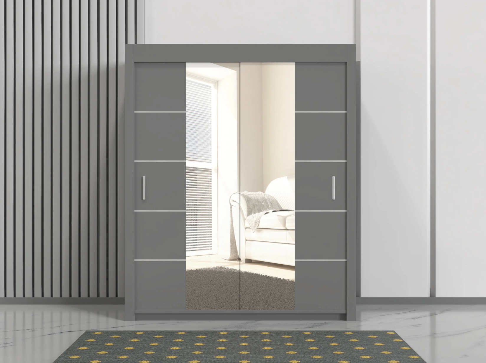 Oslo 2 Door Sliding Wardrobe 180cm – Spacious Bedroom Organizer