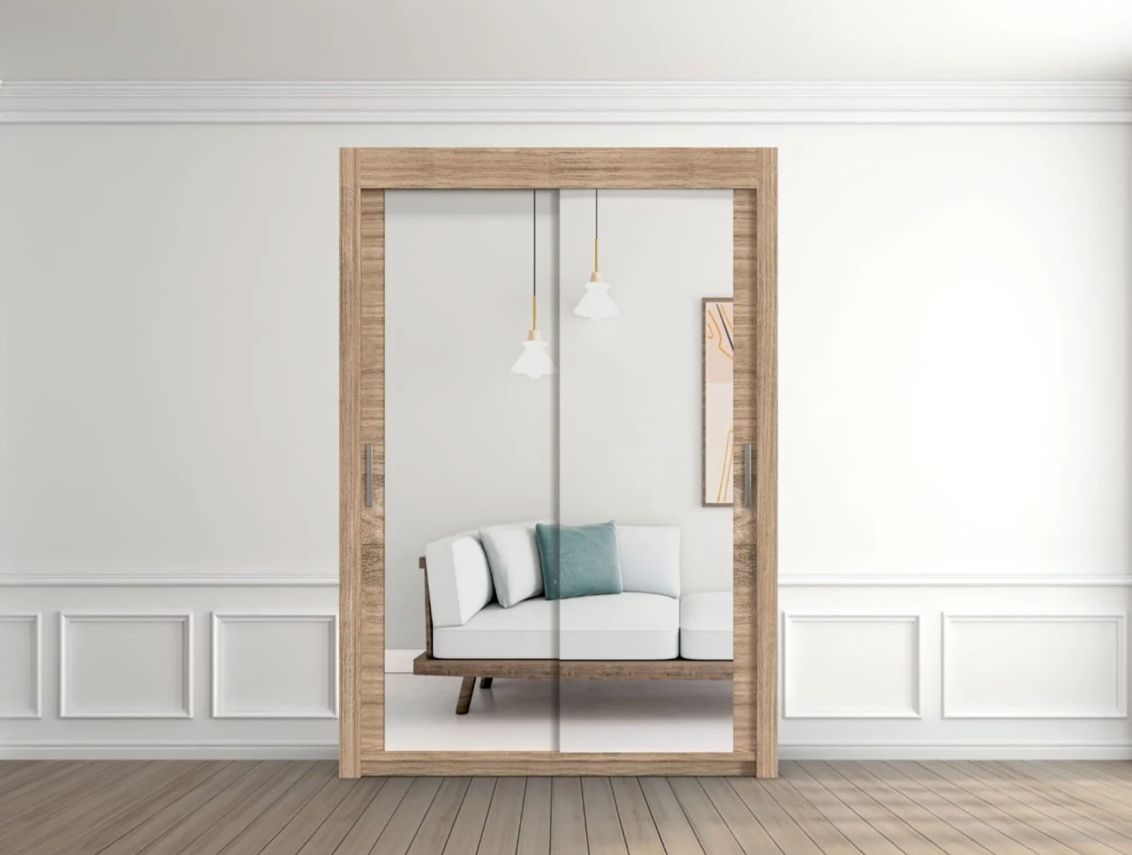 Contemporary Milan Wardrobe – 2 Door 150cm Wide Clothes Storage