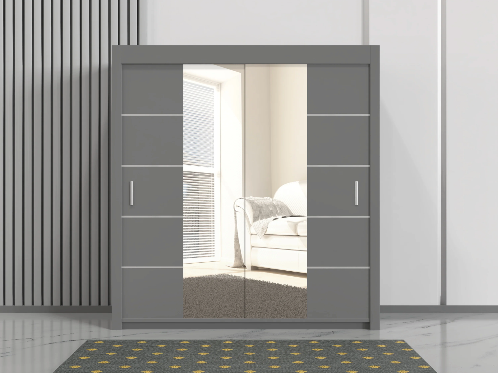 Oslo Sliding Wardrobe 203cm – Elegant Storage Solution for Large Rooms