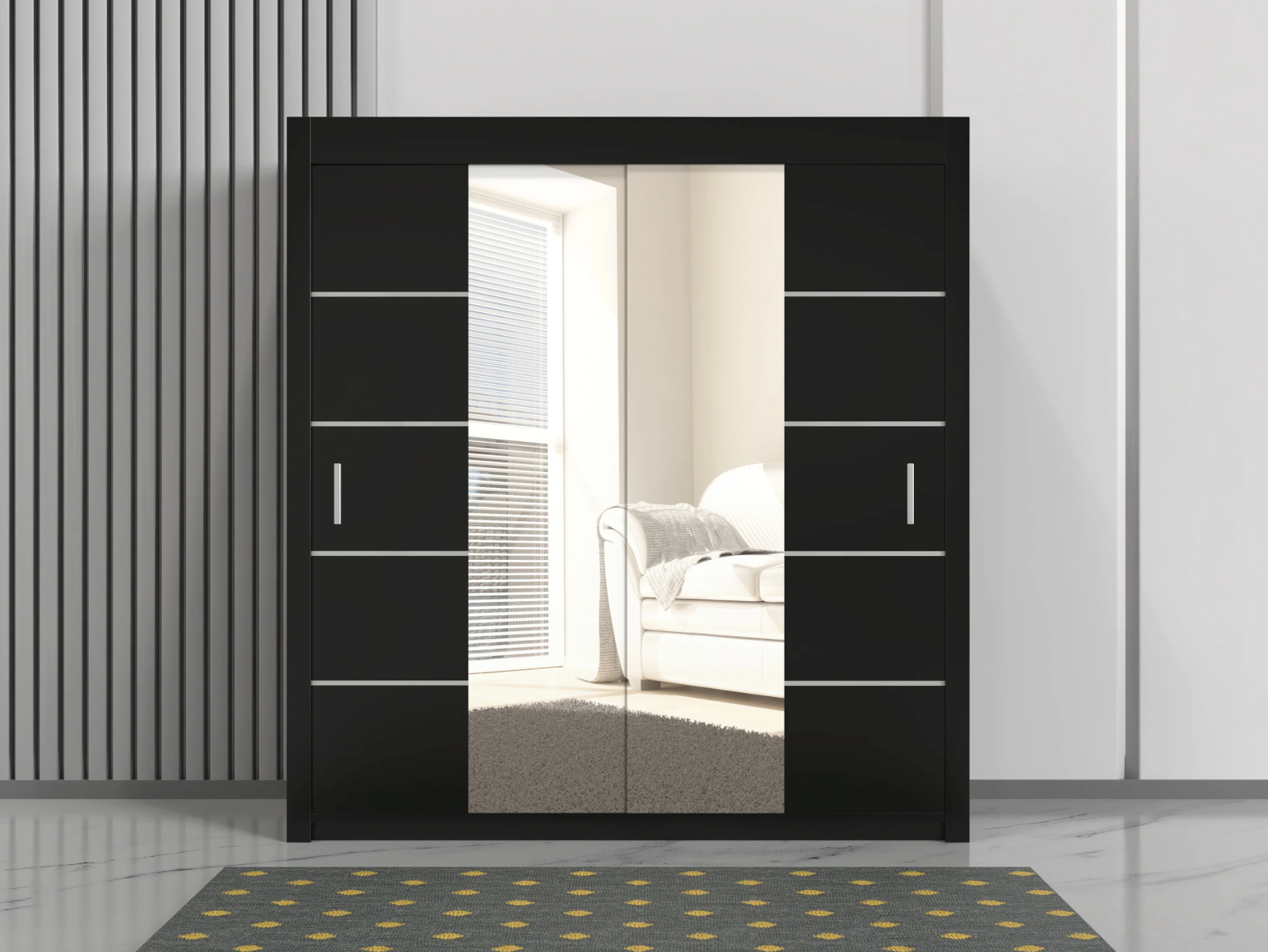 Oslo Sliding Wardrobe 203cm – Elegant Storage Solution for Large Rooms