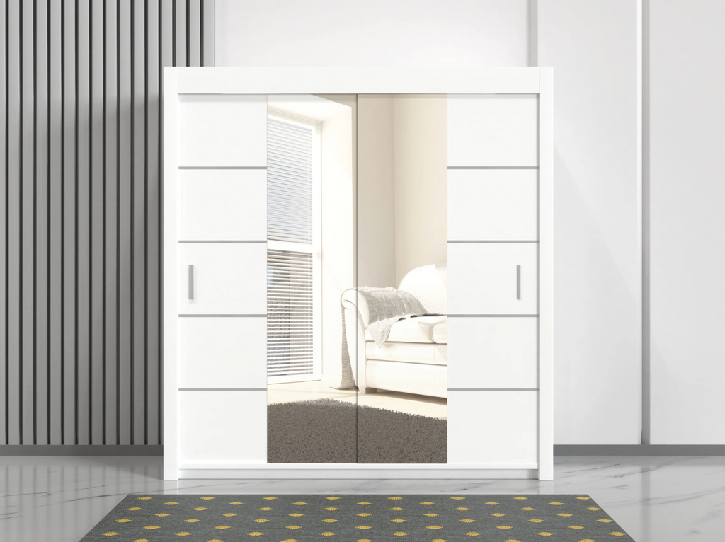 Oslo Sliding Wardrobe 203cm – Elegant Storage Solution for Large Rooms