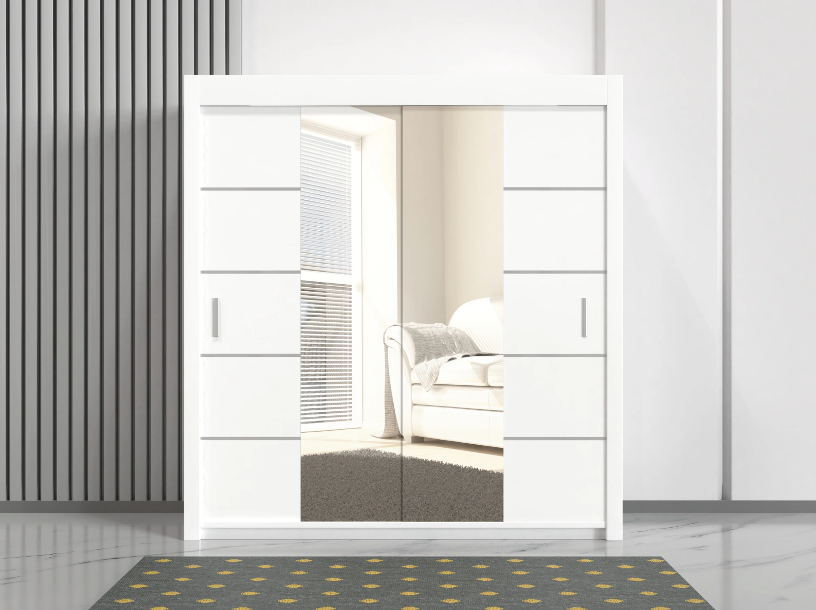 Oslo Sliding Wardrobe 203cm – Elegant Storage Solution for Large Rooms