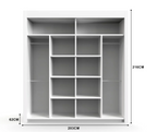 Oslo Sliding Wardrobe 203cm – Elegant Storage Solution for Large Rooms