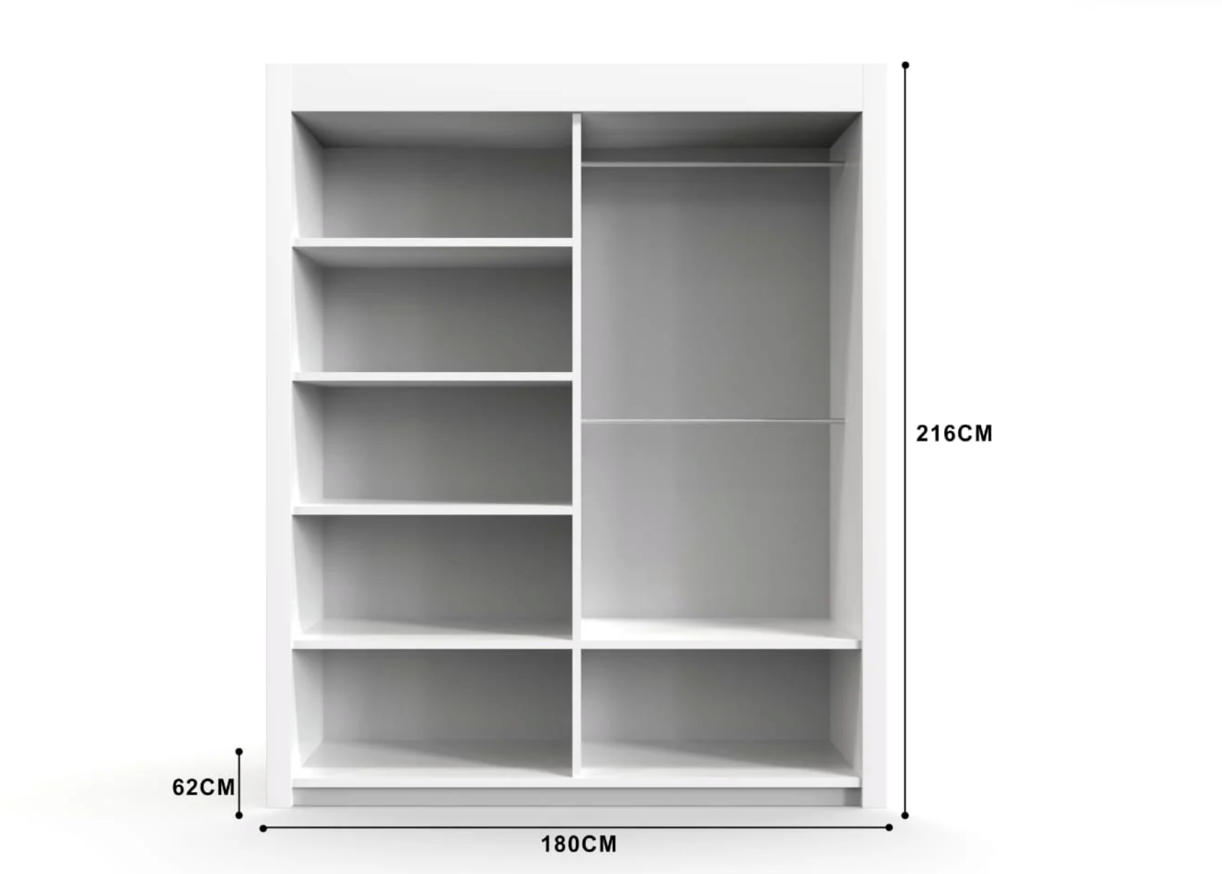 Modern Milan 180cm Wardrobe – Slim Fit Bedroom Furniture