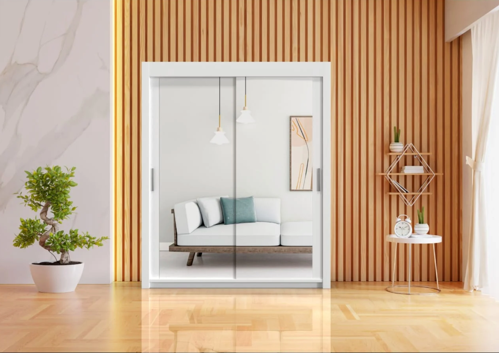 Modern Milan 180cm Wardrobe – Slim Fit Bedroom Furniture