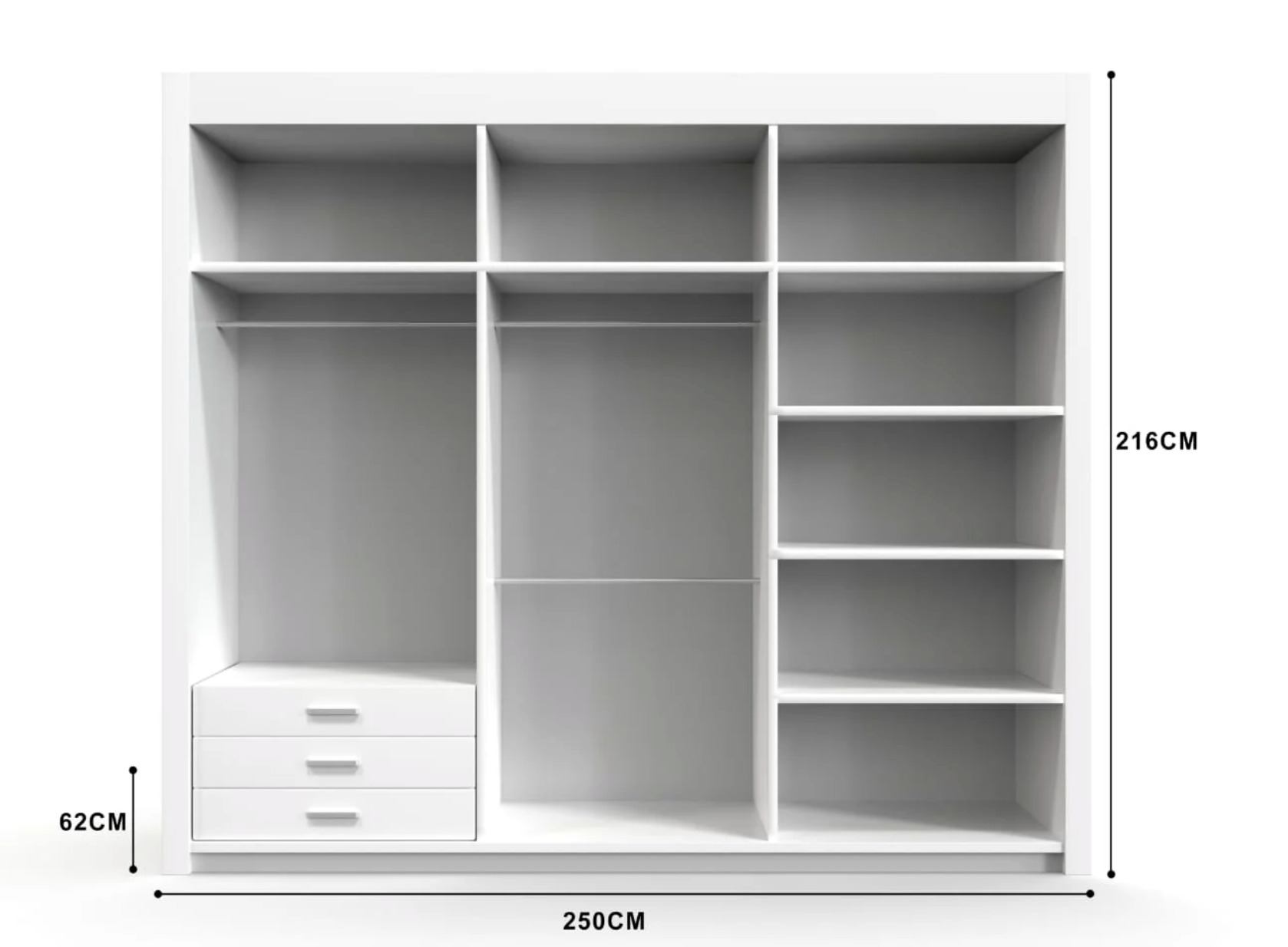 Oslo 250cm Sliding Wardrobe – Maximum Storage with Modern Design
