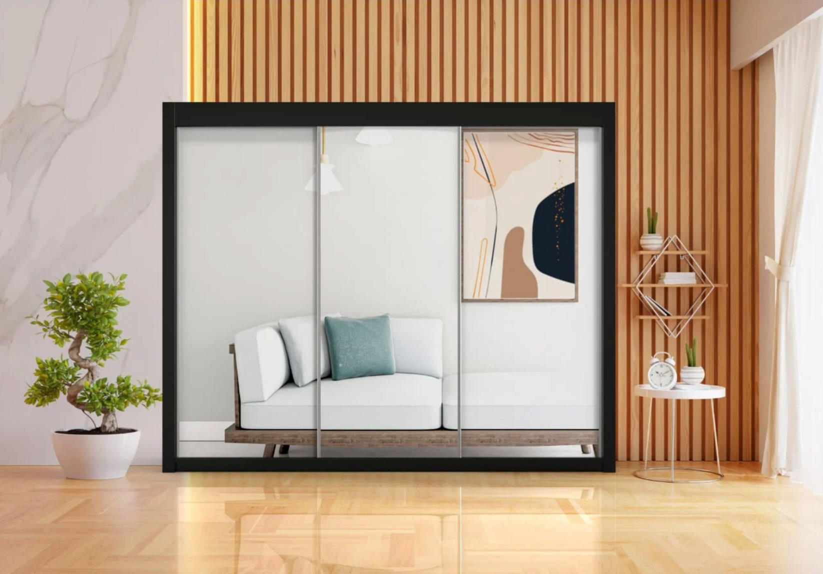 250cm Milan Wardrobe – Stylish Storage with Shelves & Rail