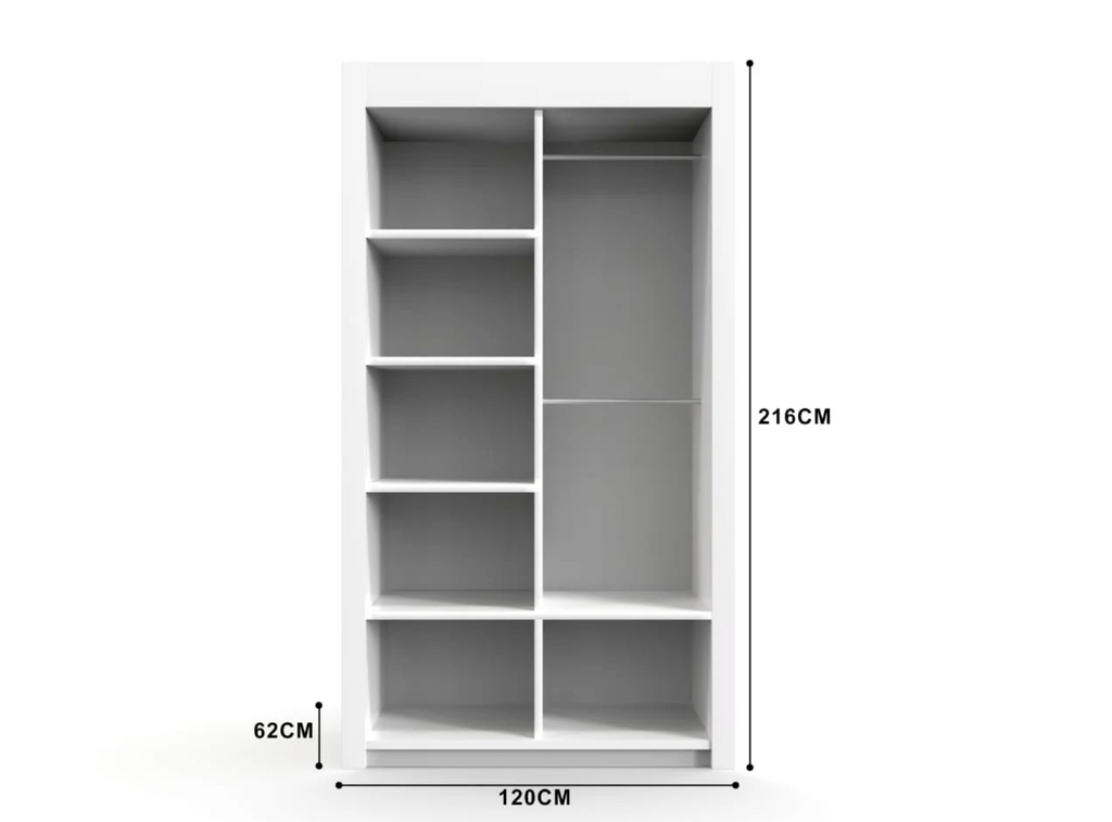 Lyon Wardrobe 120cm – Freestanding Modern Storage Unit for Small Rooms