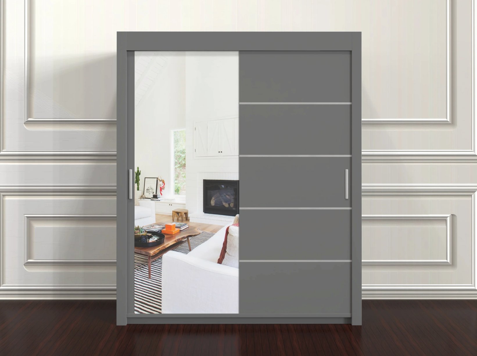 Lyon 180cm Wardrobe – Elegant Design with Mirror & Shelf Options