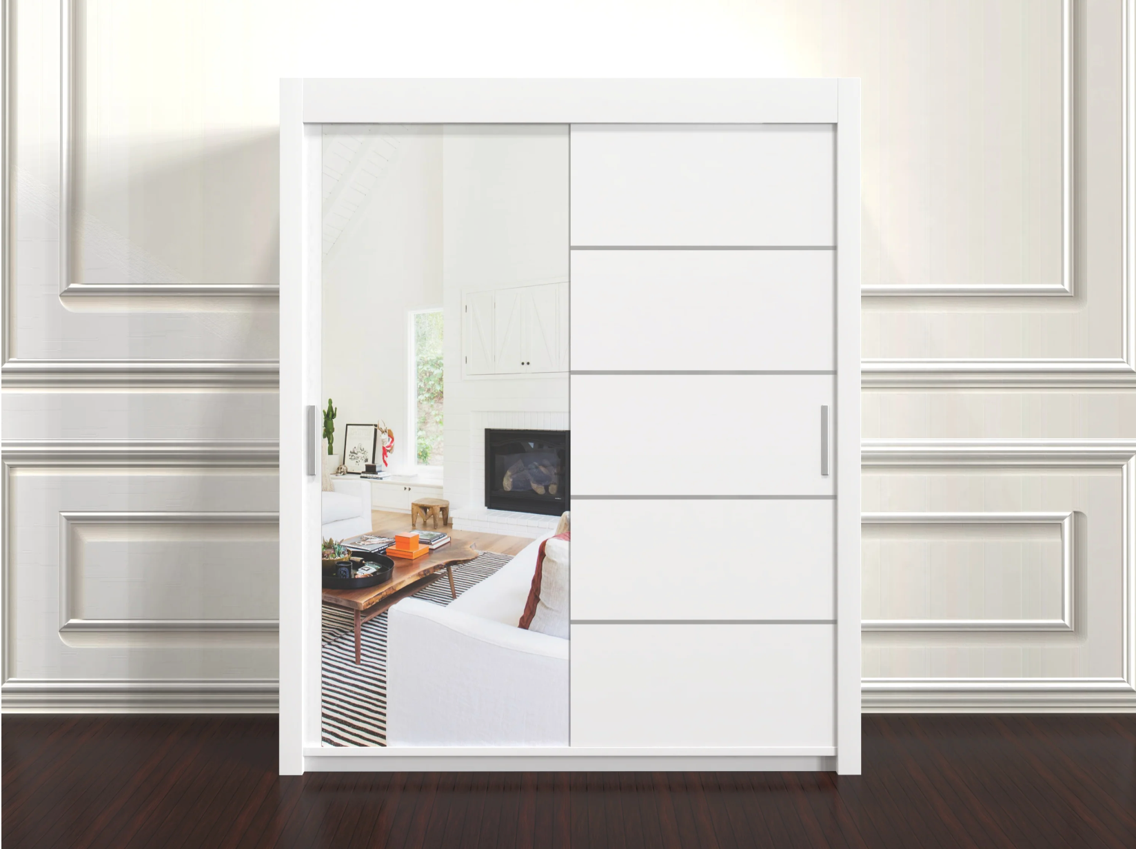 Lyon 180cm Wardrobe – Elegant Design with Mirror & Shelf Options