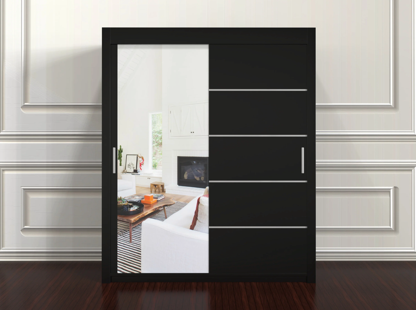 Lyon 180cm Wardrobe – Elegant Design with Mirror & Shelf Options