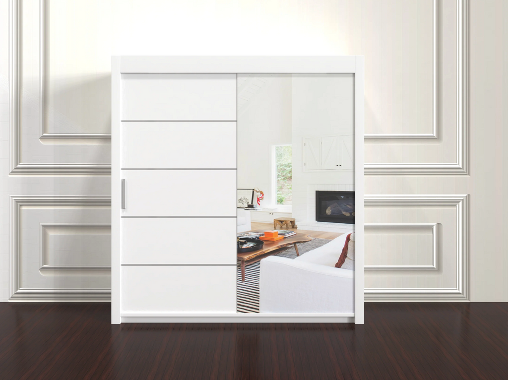 Lyon Wardrobe 203cm – Large Sliding Door Cupboard for Bedroom Storage
