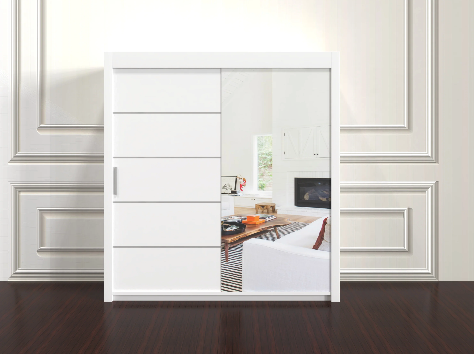 Lyon Wardrobe 203cm – Large Sliding Door Cupboard for Bedroom Storage