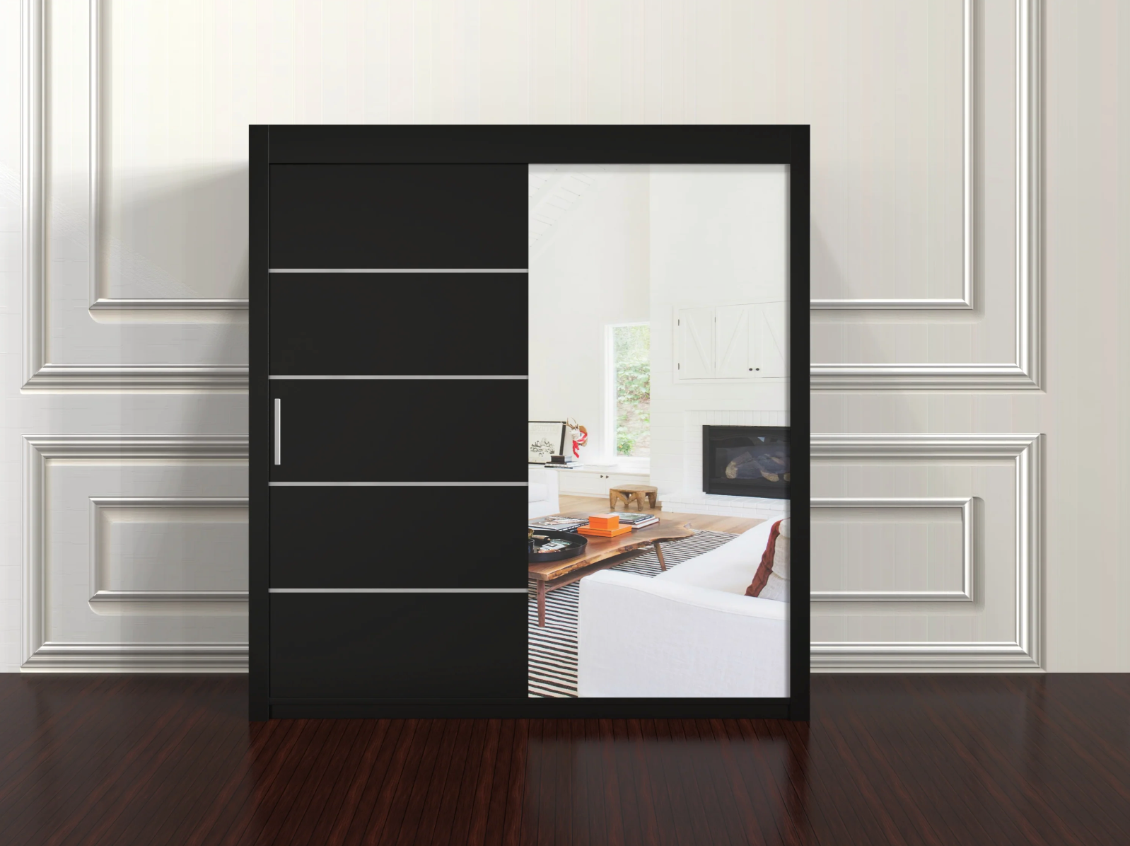 Lyon Wardrobe 203cm – Large Sliding Door Cupboard for Bedroom Storage