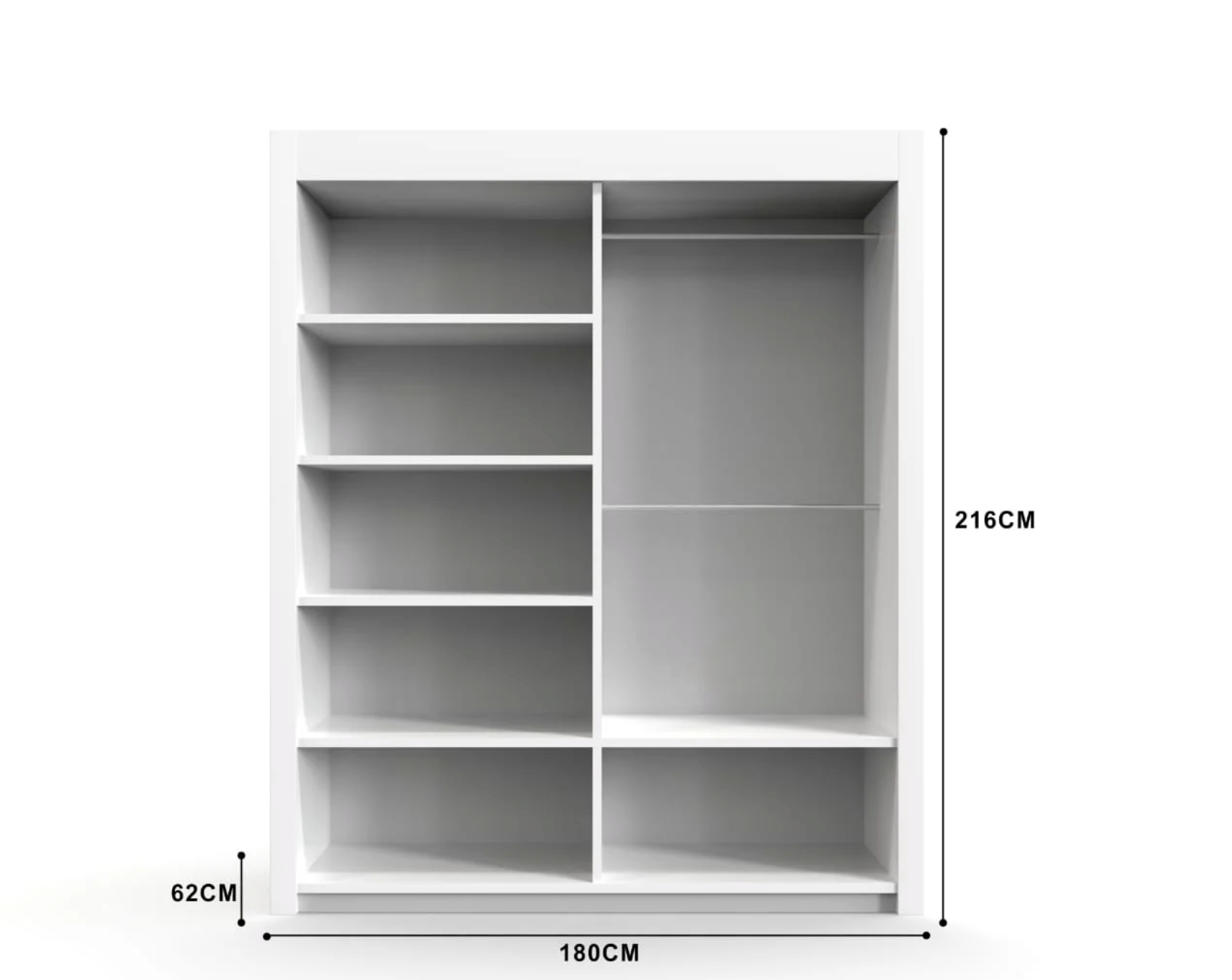 Venice 180cm Freestanding Wardrobe – Sleek Sliding Door Cupboard