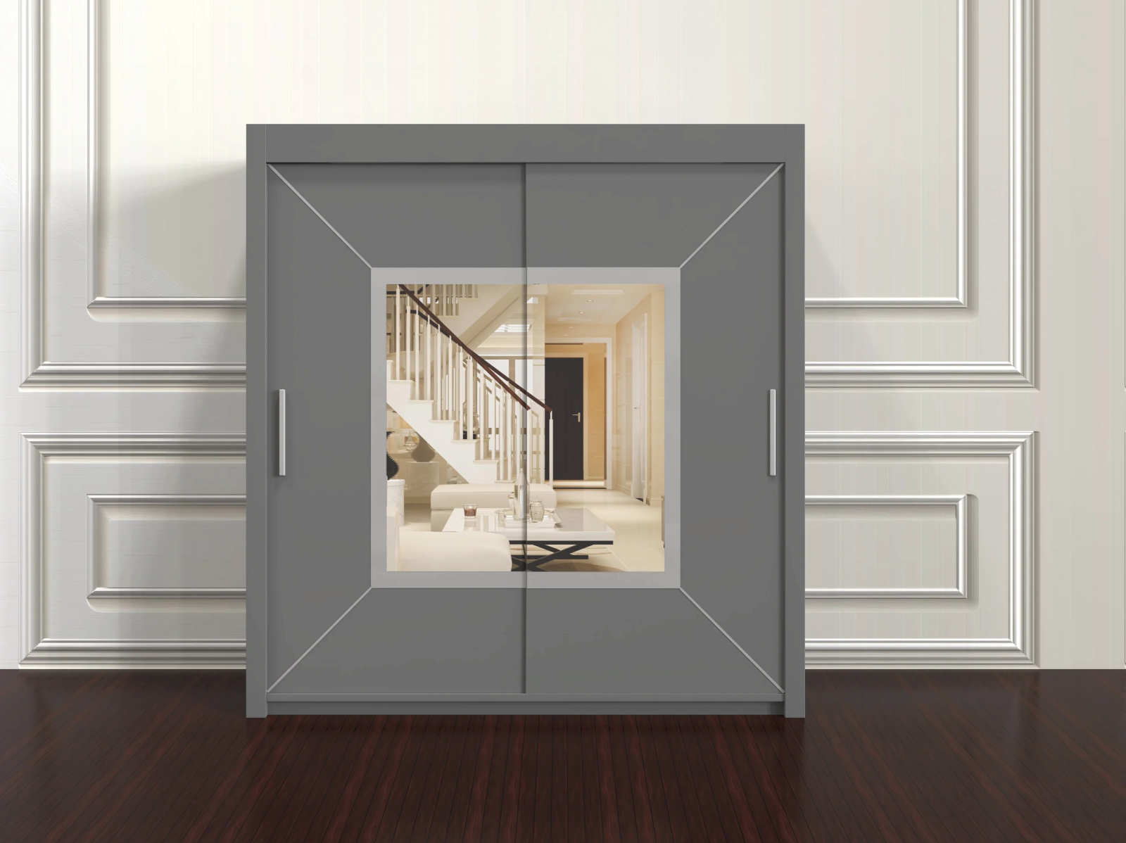 Venice Sliding Wardrobe 203cm – Luxury Closet with Mirror & Shelves