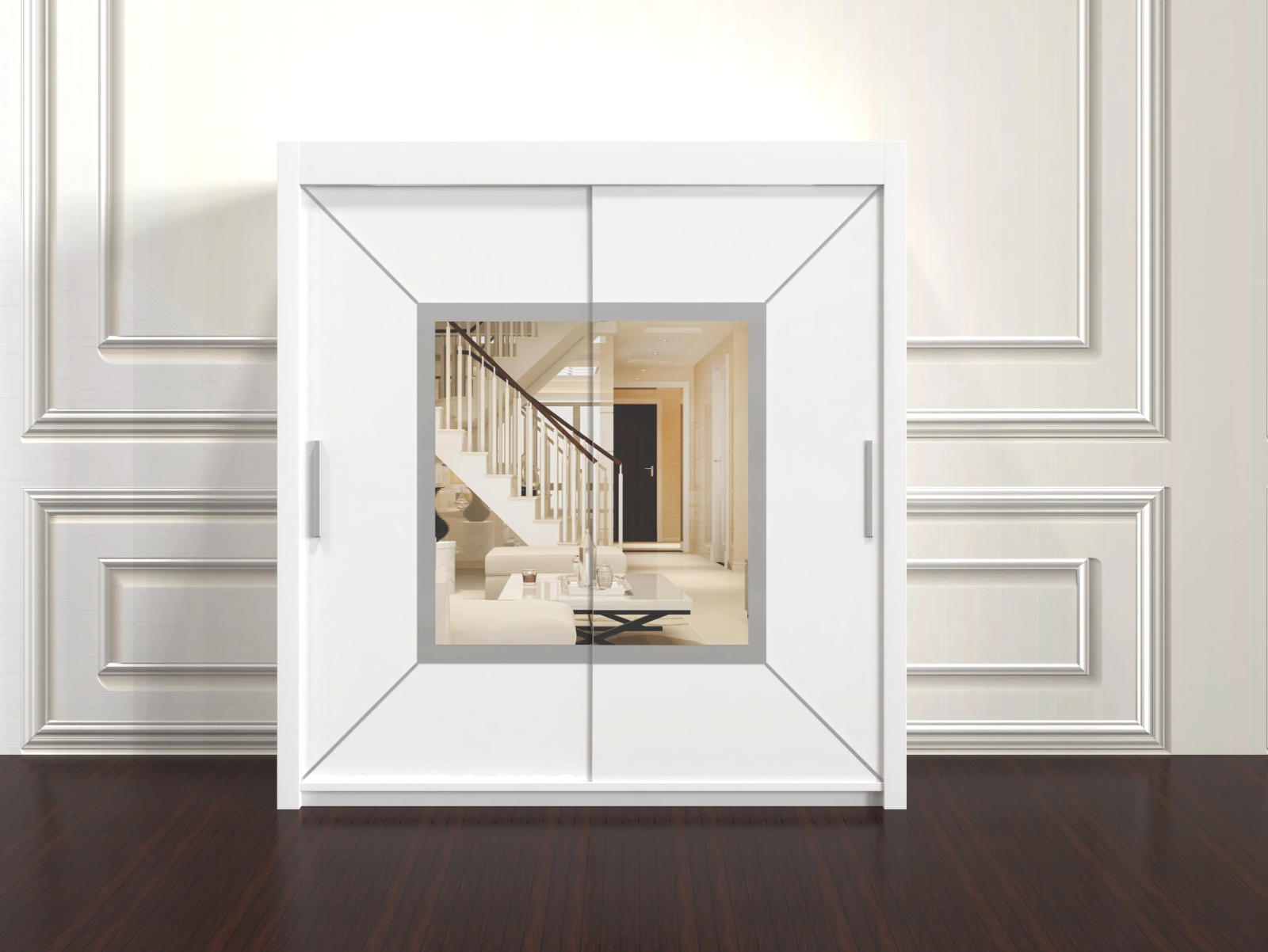 Venice Sliding Wardrobe 203cm – Luxury Closet with Mirror & Shelves