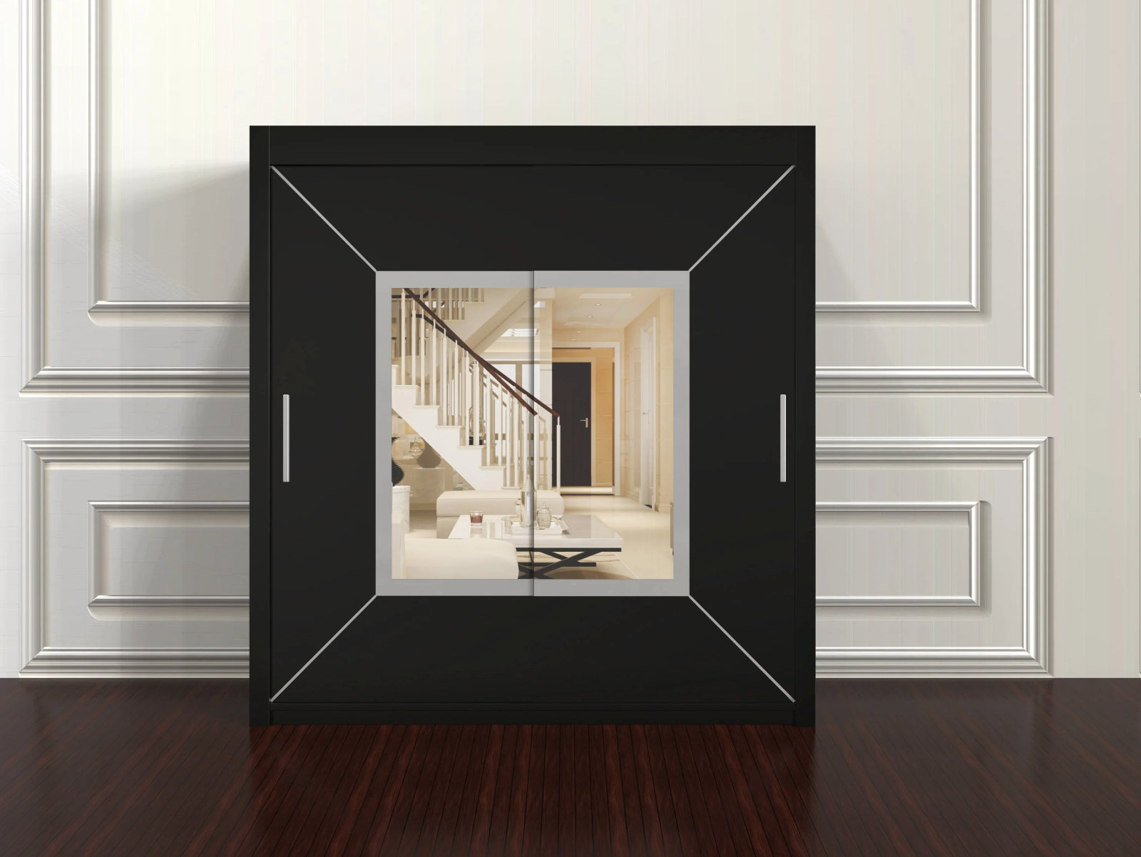 Venice Sliding Wardrobe 203cm – Luxury Closet with Mirror & Shelves