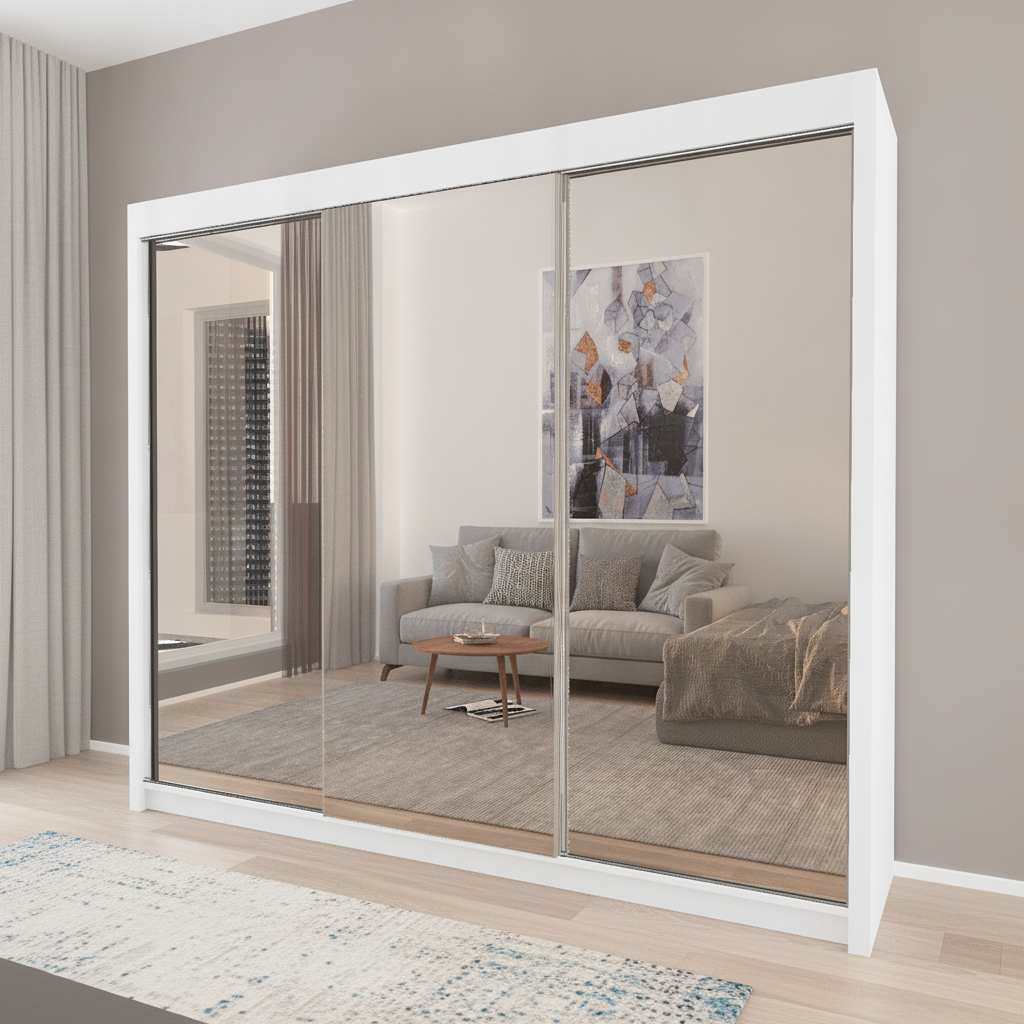 250cm Milan Wardrobe – Stylish Storage with Shelves & Rail