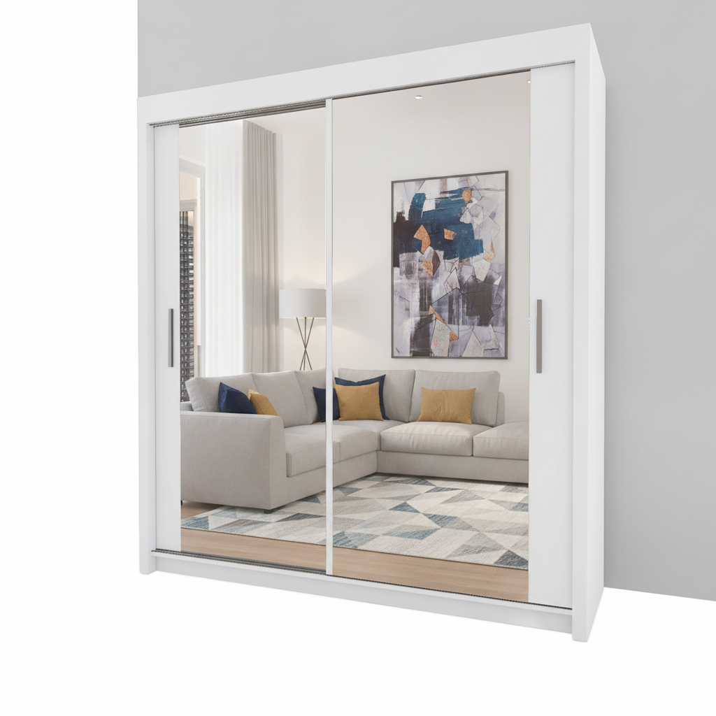 Contemporary Milan Wardrobe – 2 Door 150cm Wide Clothes Storage
