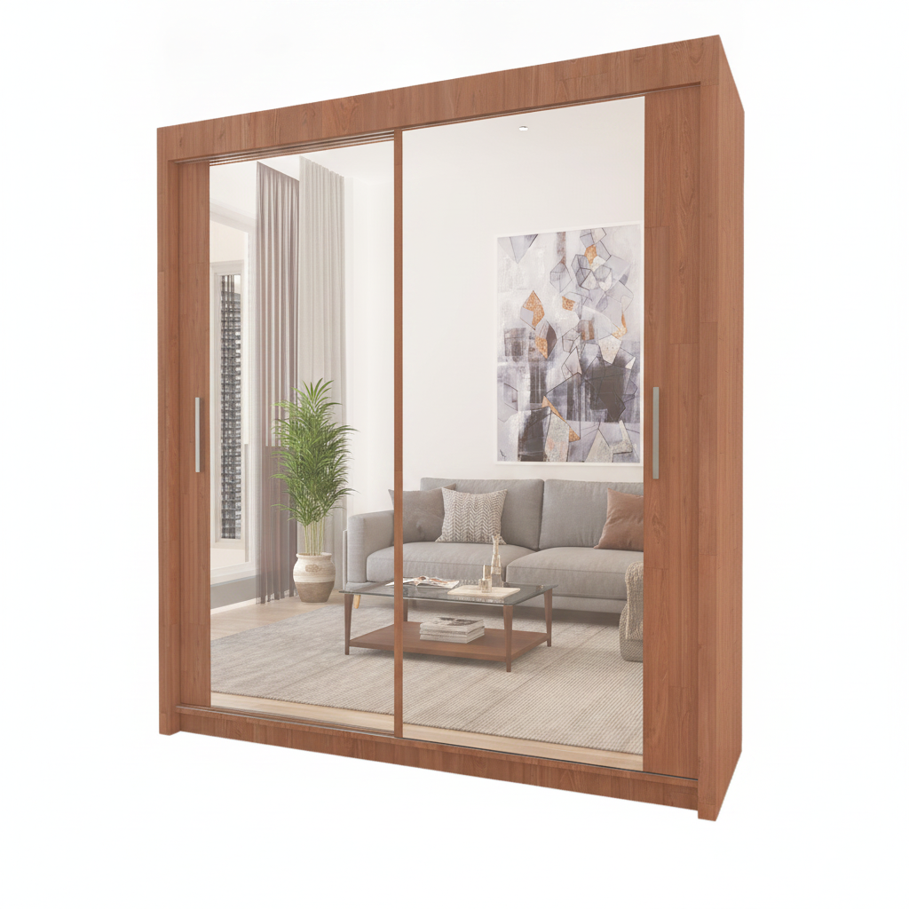 Contemporary Milan Wardrobe – 2 Door 150cm Wide Clothes Storage