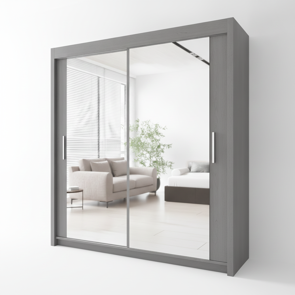 Contemporary Milan Wardrobe – 2 Door 150cm Wide Clothes Storage
