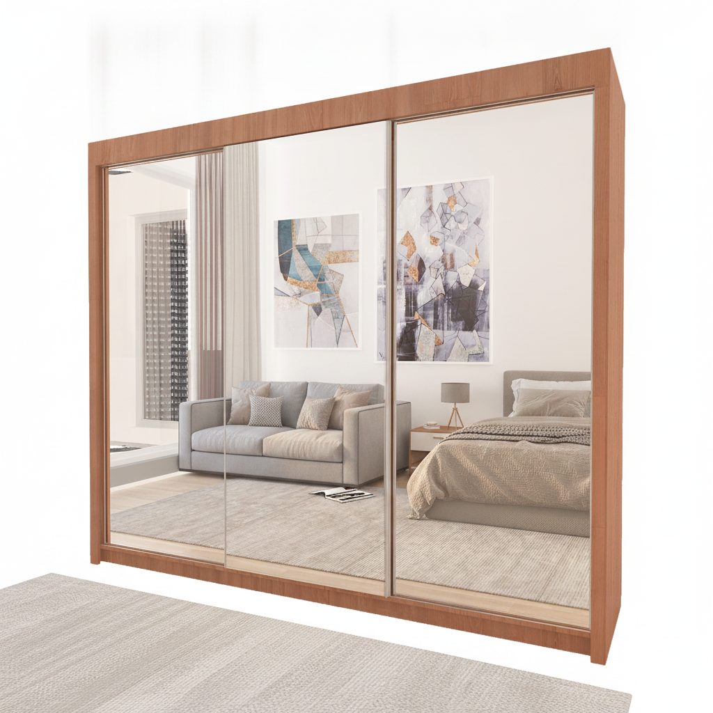 250cm Milan Wardrobe – Stylish Storage with Shelves & Rail