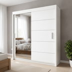 Lyon 180cm Wardrobe – Elegant Design with Mirror & Shelf Options