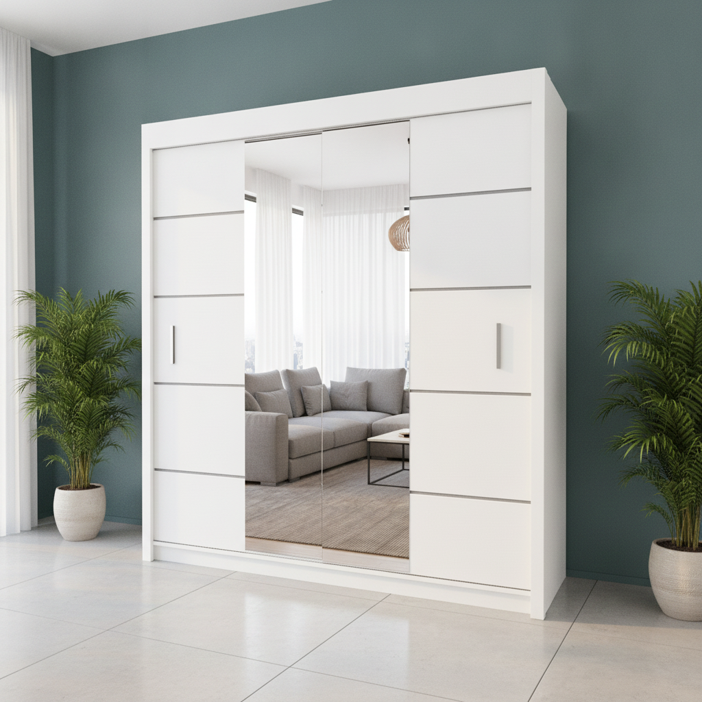 Oslo 2 Door Sliding Wardrobe 180cm – Spacious Bedroom Organizer